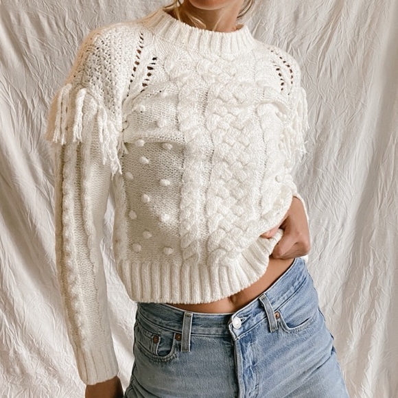 cupcakes & cashmere Sweaters - Cupcakes and Cashmere White Frill XS Sweater